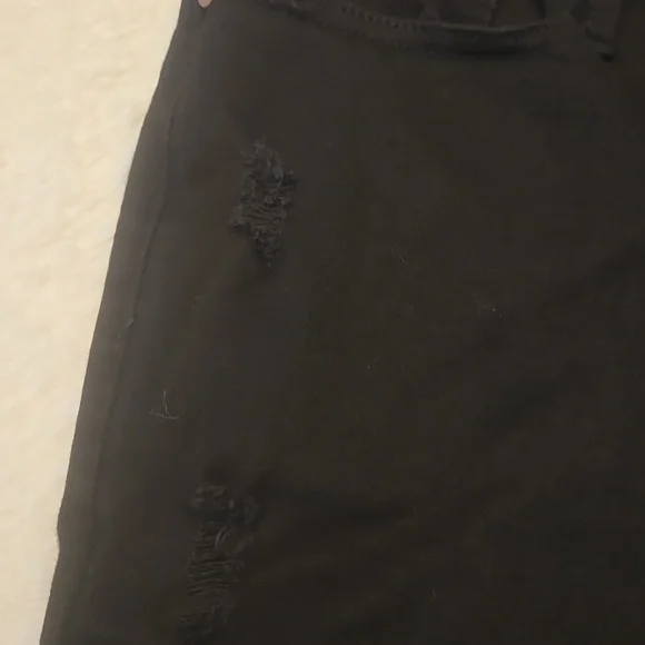 Judy Blue Black Distressed Skinny Jeans Raw Hem Size 14W - Picture 5 of 16